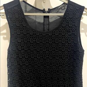 Jessica Elegant Black Lace Sleeveless Top